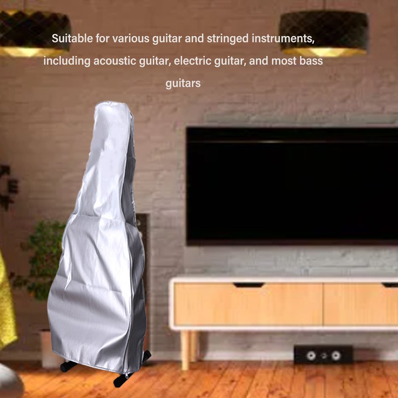 Guitar Dust Cover Silver Coating Sun Prevention Waterproof Protective Cover