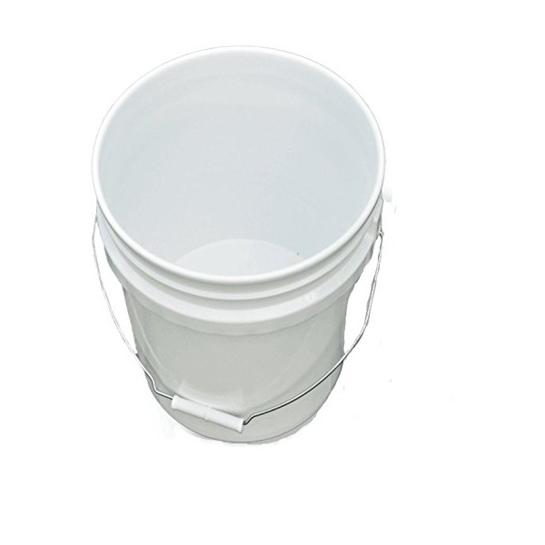 3.5 Gallon Plastic Buckets & Pails White - 3 Pack