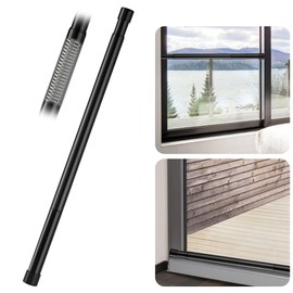 WIDYANA Sliding Door Security Bar, 17-46 Inches Adjustable Patio Door Security Bar, Matte Black Sliding Door Lock Bar with Rubber Tips, 1 Inch Diameter Window Security Bar for Home
