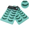 Scala 5 pairs/set 3D False Eyelashes Messy Cross Thick Natural