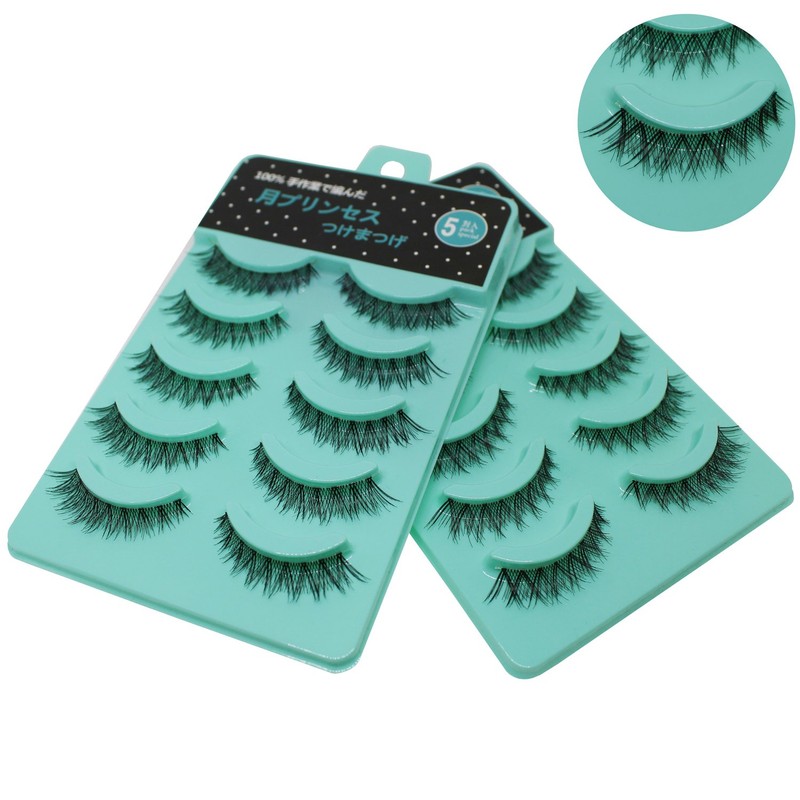 Scala 5 pairs/set 3D False Eyelashes Messy Cross Thick Natural