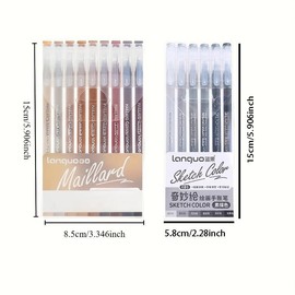 Gel Ink Pen Set, 1 Set 0.5mm Fine Tip Pen, Quick Dry Waterproof Drawing Pen, Office Stationery & Supplies for Students Home School Dormitory, Creative Writing Pen, Pastel Color Multifunctional Stationery:_1 Set_Green Series - 9pcs/set