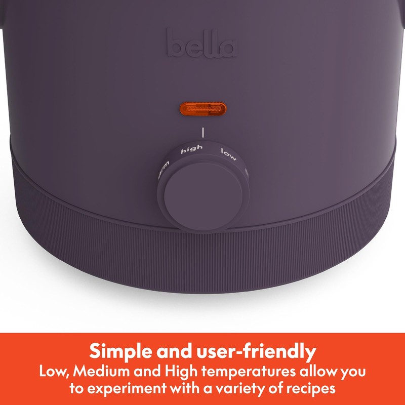 bella 1.5 Qt Slow Cooker with 3 Heat Manual Control,