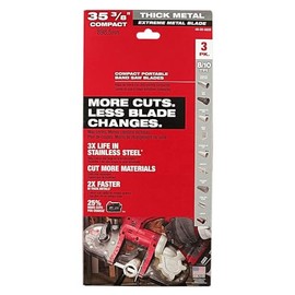 for Milwaukee 48-39-0609 35-3/8" 8-10 TPI Extreme Thick Metal Bandsaw Blades 3PK