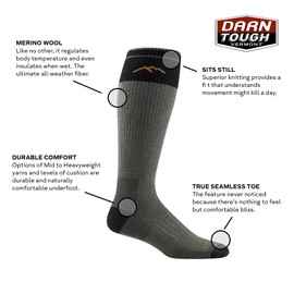 Darn Tough Over The Calf Extra Cushion Socks - Men's Forest Medium