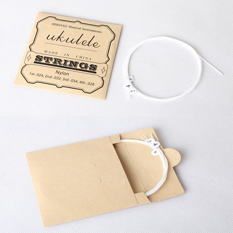 2 Sets White Nylon Ukulele Strings with Picks 4 Strings