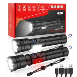Banral Magnetic Flashlight Rechargeable, High Lumens Super Bright Small LED Pocket Flashlights with COB Side Light, Type C, Zoomable, 7 Modes, IPX7 Waterproof Best Tactical Flash Light for Camping