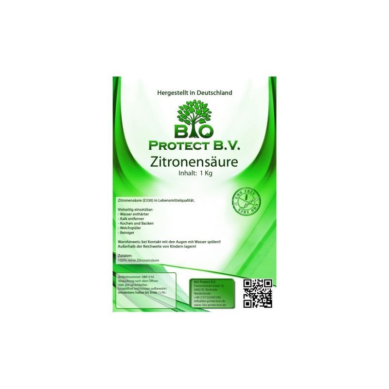 Organic Protect Citric Acid 1 kg Pure