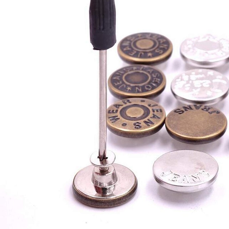 Arokimi Jeans Buttons Replacement, Instant No Sew Buttons for Pants