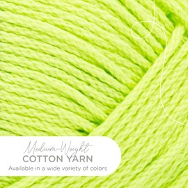 Lion Brand 24/7 Cotton Yarn, Yarn for Knitting, Crocheting, and Crafts, Lime, 3 Pack