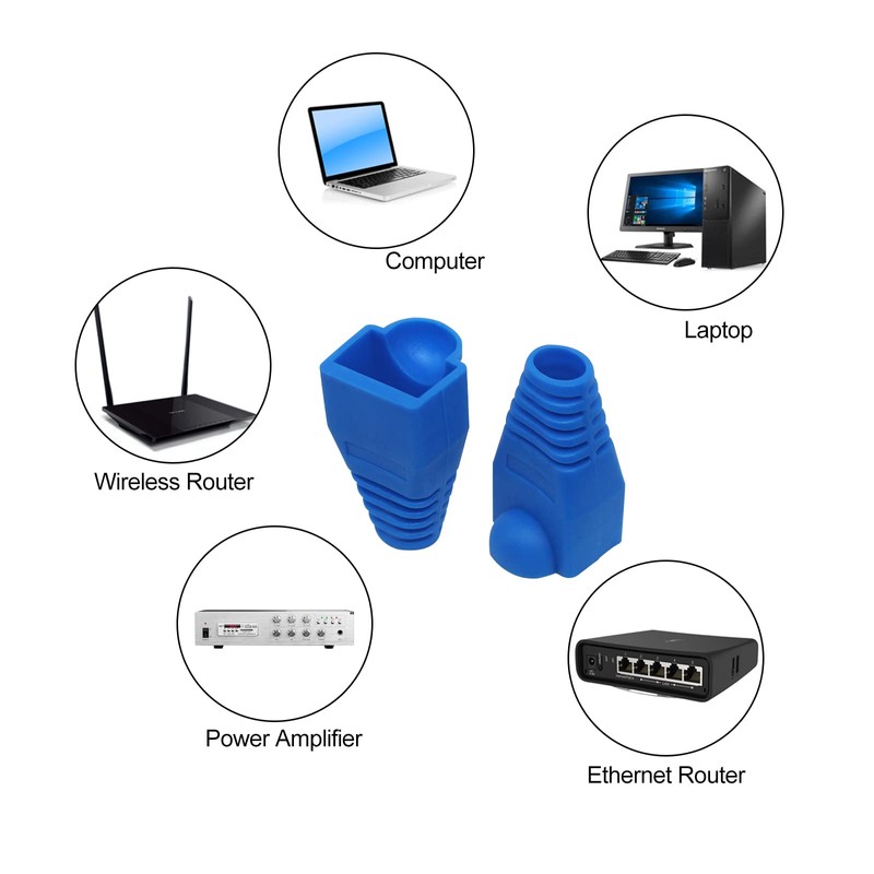 YIOVVOM Soft Plastic Ethernet RJ45 Cable Connector Boots Cover Strain