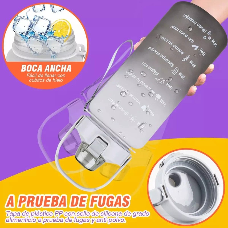 Trixter Botella De Agua Deportiva 2pzs De Pareja Antifugas No