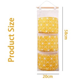 3 Pieces Wall Hanging Storage Bag,Closet Organizer,Protection Storage Bag,Hanging Basket Room Organizer,with 3 Pockets for Bedroom, Bathroom,Home Kitchen etc