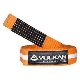 Vulkan Fight Company Brazilian Jiu Jitsu, BJJ Kids Belt for Martial Arts Sports, Orange White, A3