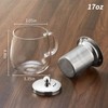 DOPUDO Glass Tea Cup with Infuser and Lid, 17.6oz/520ml Large