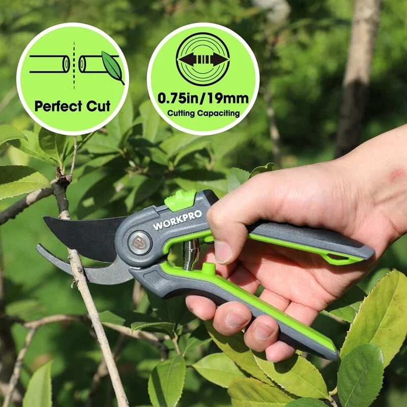 WORKPRO Bypass Pruning Shears 8’’ Stainless Steel Gardening Hand Pruner