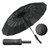 LENDOO Compact Foldable 16 Ribs Storm Proof Umbrella Large Pocket