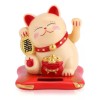 Mini Estatuilla Gato Japonés Suerte Fortuna Solar Maneki Nek