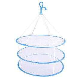 Eyedia Flat Drying Net, 3 Tiers, Diameter 23.6 inches (60 cm), Clothes Drying Net, Laundry Hanger, Prevents Shape Shape, Foldable, Sweater, Easy Knit Drying Net