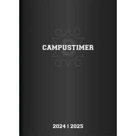 Alpha Edition - Campustimer Black 2024/2025 Semester Planner, 15 x 21 cm, Calendar with 192 Pages, Note Area, Address Section, August to July of the Following Year and International Calendar