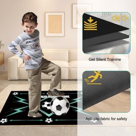 Football Training Mat,Anti-Slip Football Mat Training 60 * 90cm,Dribble Training Ball Control Football Mat,Football Mastery Mat Indoor Football Training Equipment,with 1 Football Beaded Bracelet