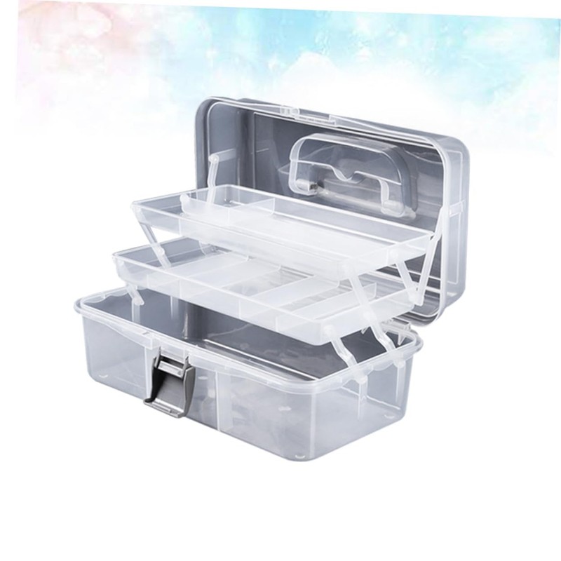 IWOWHERO Foldable Nail Tool Box Multi Functional Cosmetic Case Three