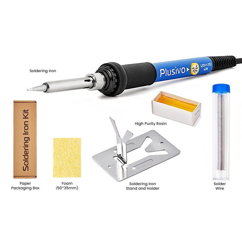 Soldering Iron Kit, 60W Soldering Iron Adjustable Temperature 5-in-1, Solder