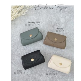 ALTROSE Dora Ribbon Bifold Wallet, Mini Wallet, Small, Card, Box Coin, Bill Holder, grain blue