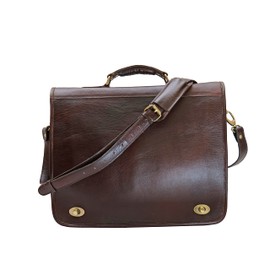 ARTISTRY ARTS 16 Inch Handcrafted GENUINE Leather briefcases Travel Laptop Messenger Bags for Men and Women Best Office School College Work Satchel Bag