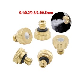 DollaTek 0.3mm atomizing nozzle nozzle 3/16 brass low pressure atomizing nozzle cooling and humidifying nozzle-10pcs