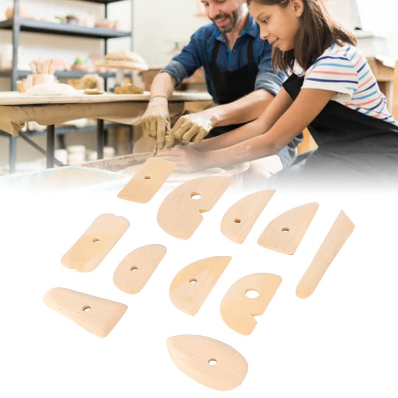 11pcs Pottery Trimming Tool Professional Wood Pottery Foot Shaper Tool