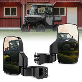 Ranger Side Rear View Mirrors Full-Door Mounted, GEVINFA UTV Side Mirrors for Polaris Ranger Door Compatible With 2018-24 Polaris Ranger CREW SP XP 570 1000 2019-23 Commercial Pro XD(WITH DRILL)