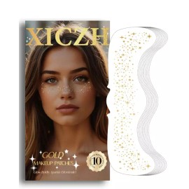 XICZH 글리터 주근깨 골드 임시 페이스 타투 스티커 여성용 바디 컨트리 콘서트 가수 페스티벌 레이브 [Green] XICZH Glitter Freckles Gold Temporary Face Tattoo Sticker for Women Body Country Concert Singer Festival Rave [Green]