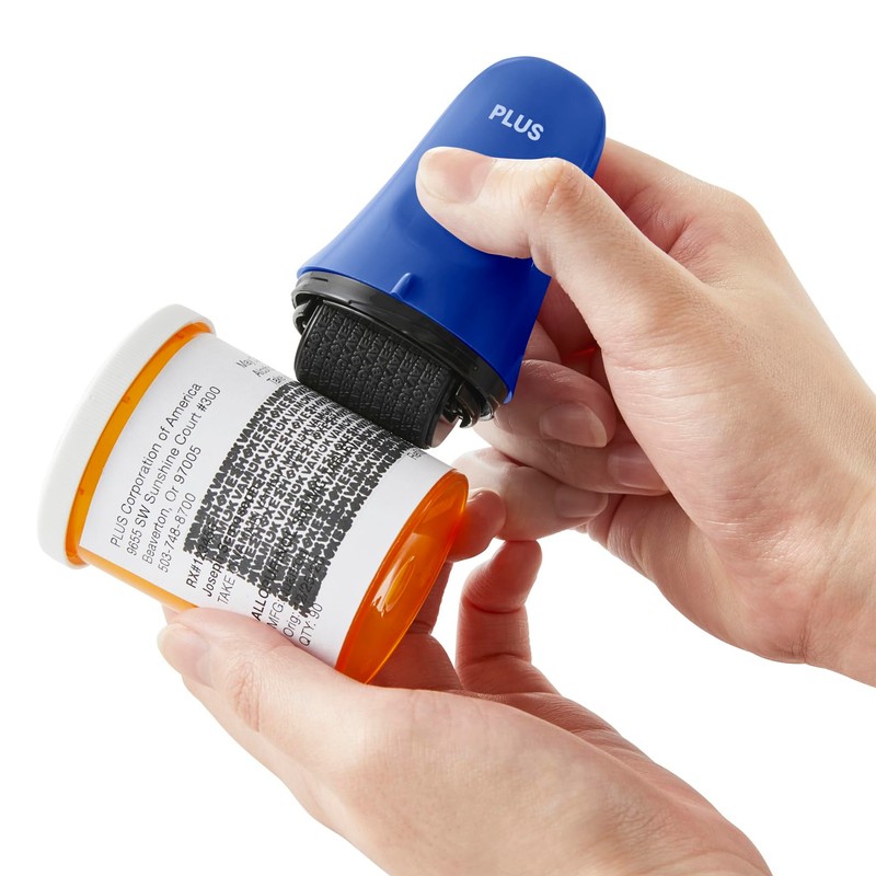 ID Defender Large Premium Stamp Roller Kit, Blue (3-Pack, Large)