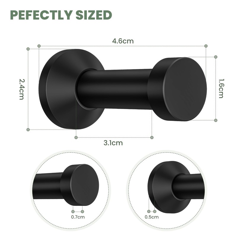 Dripex Towel Hooks Stainless Steel Coat Hooks Single Hook Maximum