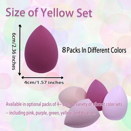 Benepoint 8Pcs Makeup Sponges For Foundation, Soft Makeup Sponge Set Blending Sponge For Powder, Cream, Foundations or Liquid Application (Pink, 8Pcs)