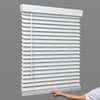 LazBlinds 2 Inch Faux Wood Blinds with Crown Valance, Cordless