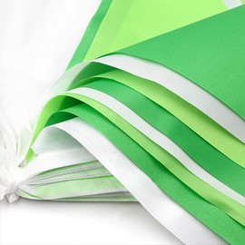 Topeedy 20M Green and White Bunting Banner Party Decoration,52pcs Reusable Green Pennant for Birthday Wedding Party Baby Shower Home or Garden Triangle Flags