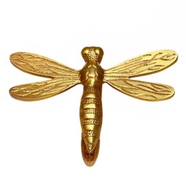 Shiny Brass Dragonfly Door Knocker – Decorative Nature Themed Front Door Hardware for Home, Garden, or Entrance – Vintage Style Gold Knocker for Home