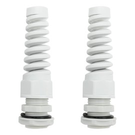 ZUDKSUY 2 Pcs NPT 3/4" Cable Glands Nylon Connectors Joints with Gaskets, Waterproof IP68 Cable Gland Spiral, Grey Locknut Flex Spiral Strain Relief for 13-18 mm Wire Thread