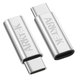 ARKTEK USB-C Adapter i OS Lightning Cable (Female) to USB Type C (Male) - Only Charging Adapter for iPhone 16 15 Series Galaxy S24/Note 20, Pixel 8 and More，Not for Audio/OTG/Data(2 Pack, Silver)