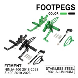 CHANGCHENG Foot Pegs for Ninja 400-Motorcycle Adjustable Rear Set Footpeg Brake Shift Pedal for Ninja400 2018-2023 Z400 2019-2023 Black