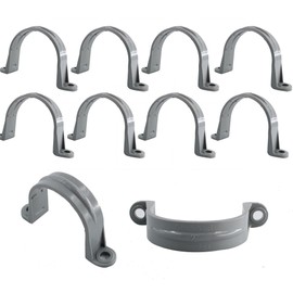 AUXBC 10PCS 2 Inch PVC Pipe Straps, Two Hole Plastic Pipe Clamps, Conduit Strap Clamps, Cable Clamp, PVC Pipe Mounting Bracket