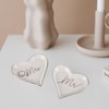 Ceramic Heart Shape Mr.& Mrs Wedding Ring Dish, Jewelry Dish