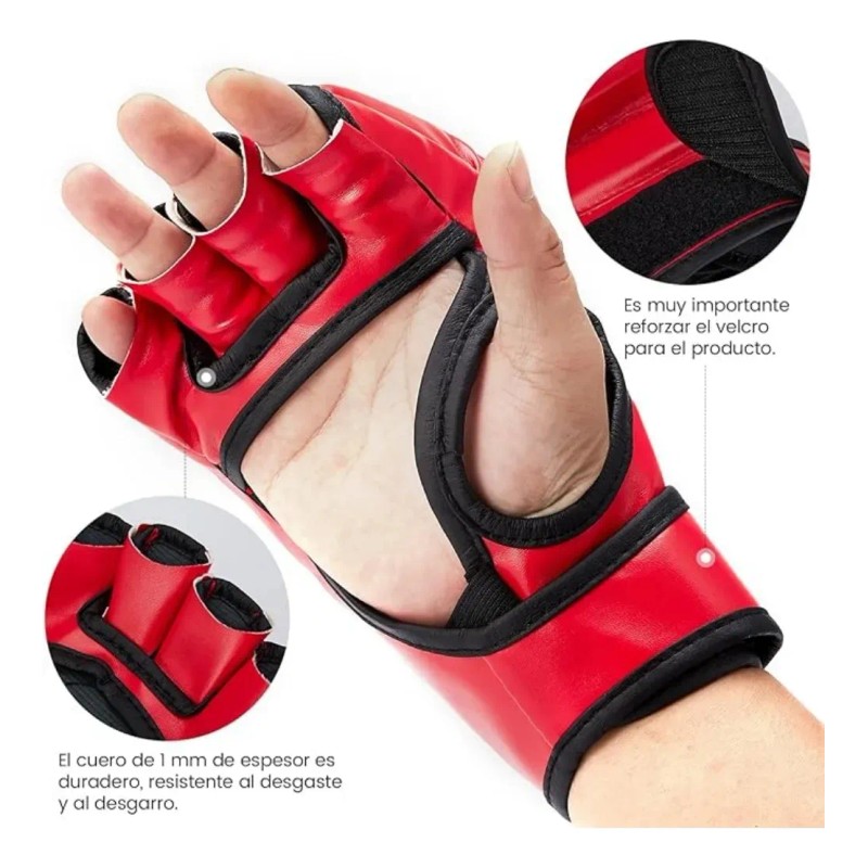 Guantes De Boxeo Con Entrenamiento De Medio Dedo Kickboxing
