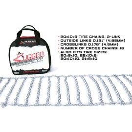 The ROP Shop | Pair of 2 Link Tire Chains 20x10x8 for Husqvarna & Craftsman Snowblower, Thrower