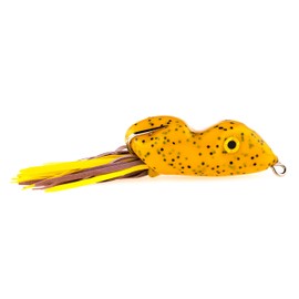 Scum Frog Original Topwater Bass Fishing Hollow Body Frog Lure with Weedless Hooks, Yellow/Brown
