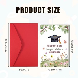 lasuroa Graduation Cards, 8.11x5.31in Graduation Congratulations Card College High School Grad Greeting Sheet for Women Men Family Friends