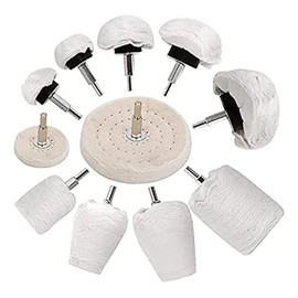 YUTAOLUCK Polishing Wheel Set for Drill, Polisher Buff Drill, Hexagonal Axis Polishing Cloth Buff Set of 11, White, Polishing Buff Polishing Wheel Grinding Head, Aluminum Wheel Polishing Buff Grinding