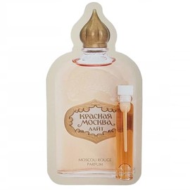 Novaya Zarya Red Moscow Light Perfume Sample on a Postcard 1.5 ml / 0.05 oz